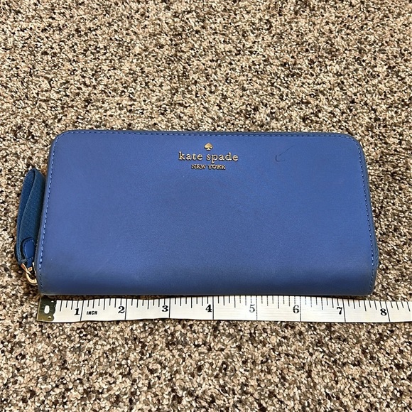Kate Spade NY Blue Nylon Continental Zip Around Long Wallet - Picture 12 of 16